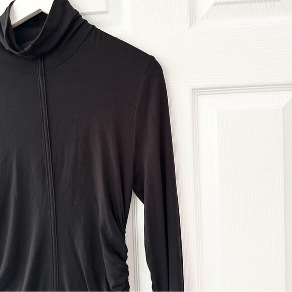 Michael Costello X Revolve Shirred Side Tie Bodycon Mini Dress in Black Medium - Picture 8 of 11